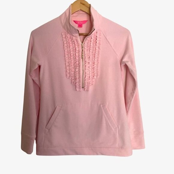 Lilly Pulitzer Pink Joyce Half Zip Popover XSmall - Picture 2 of 5
